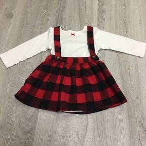 Carters 2 piece plaid jumpsuit 9 months